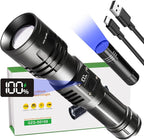Rechargeable LED Flashlights 10000.00 High Lumens,𝟐𝟎𝟐𝟓 𝐍𝐞𝐰 High Powered Waterproof Tactical Flashlight Spotlight Flashlight for Home, Bright Flashlight Black for Outdoor Camping Emergency