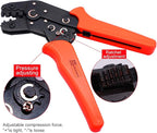 Twidec/Wire Crimping Pliers 0.25-1mm² Dupont Crimping Tool Ratcheting Wire 30-18AWG Crimping Tools Manual Crimp Fold Tool For 3.96mm, 2.54mm, 2.5mm Dupont JST XH Connectors SN-28B