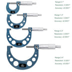 HDLNKAK Outside Micrometer Set, 0-4" Machinist Micrometer, 4 Pcs Machinist Tool Set, 0.0001" Graduation Micrometer Set, Alloy Precision Micrometer, Micrometer Standard Set with Case