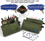 KERNOWO 4 Pack Upgrade Zipper Canvas Tool Pouch, 20 oz Heavy Duty Tool Bag, Water Resistant Utility tools Organizer, 12.75 X 8 X 2.25 inch Spacious Storage Pouches with Dependable Brass Zippers