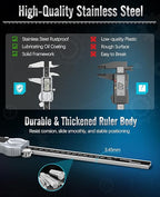 Digital Caliper 12 Inch, (ABS) Absolute Scale Caliper, IP54 Caliper Measuring Tool, Inch/MM/Fraction, Auto-Off LCD Stainless Steel Waterproof Micrometer Vernier Caliper, Feeler Gauges