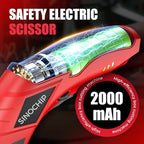Electric Scissors for Cardboard Cutting, 2000mAh cell 12000RPM High-Power Box Cutter with Dual Blades & Safety Lock Suitable for fabrics, cardboard, plastics, leather, carpets, Cable Cutter