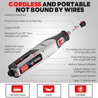 Rotary Tool - 4V Rotary Tool Cordless, PHALANX Rotary Tool Accessories 80 PCS 4000mAh Li-Ion Battery, Preset 9 Speed Adjustment Grinder Tool for Cutting Sanding Carving Polishing Engraver DIY Crafts