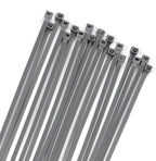 XINGO 100PCS Cable Zip Ties Heavy Duty, Premium Nylon Plastic Wire Ties with 50 Pounds Tensile Strength, Self-Locking Black Nylon Zip Ties for Indoor and Outdoor (16 inch, Silver)