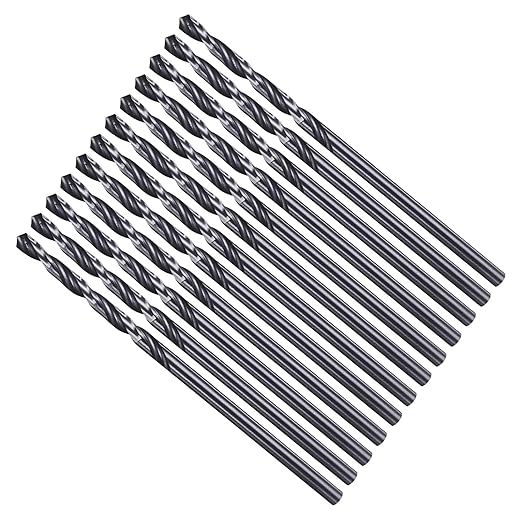 Drill Bit, 2.2mm Cutting Diameter, 4241 HSS Nitriding Black 118° Cutting Angle Versatile Jobber Bits - (Applications: for Drilling Plastic Wood Soft Metal), 12-Pieces