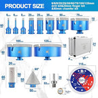 Diamond Core Drill Bit Set - BRSCHNITT Tile Hole Saw Kit 1/4"*2/5/16"/4/5" 1" 1-3/8"2" /3"/4"/5"& 4/5" Finger Bit & 2" Chamfer Bit for Porcelain Tile Ceramic Marble Granite Diamond Blade & Adapters.