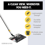 Inspection Mirror Telescoping Pole, Lightweight & Durable, 3 ft - 6 ft Pole, 3.5 x 6 inch Acrylic Mirror