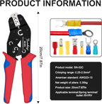 Crimping Tool - AWG23-13, Nylon Terminal，Pre-Insulated Terminal Crimpers, Compact Ratcheting Wire Crimper Tool for DIY, Automotive, and Marine Wiring (YmSN-02C)