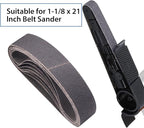 18 Pack 1-1/8 x 21 Inch Sanding Belts, 3 Each of 120 240 400 600 800 1000 Grits Sander Belts for Makita Sander, 1-1/8-Inch x 21-Inch Abrasive Silicon Carbide Sander Belts