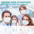 TOPMAX KN95 Face Mask 50 Pack 5-Ply Breathable Filter Efficiency≥95% Protective Cup Dust Disposable Masks Against PM2.5 White