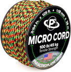 Paracord Planet Micro Paracord – Thin Braided Cord for Crafting, Fishing, and DIY Projects in 125 ft Spools – Jamaican