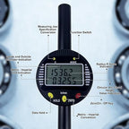 Digital Radius Gauge for High-Precision Measurement of Inside Radius, Outside Radius, and Depth. Radius Range: 450-2500mm (17.7-98.4”), Linear Range: 0-50.8mm (0-2”)