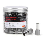 HKS 200PCS Wire Ferrule Connectors - AWG 6-16.0mm² Copper Barrel Pin Cord Ends Insulated Ferrules Terminals - E16-12 Grey