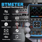 BTMETER 3-in-1 Handheld Oscilloscope Multimeter & DDS Generator, 2 Channel, 10MHz Bandwidth, 50MSa/s, 10000 Counts Digital Oscillograph for Testing Voltage Current Capacitors Resistors Diodes