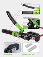 AMZCNC Hydraulic Cable Lug Crimper 8 US TON 12 AWG to 00 (2/0) Electrical Terminal Cable Wire Tool Kit with 9 Die (Crimping Tool and Copper wire scissors)