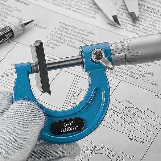 HDLNKAK Outside Micrometer, 0-1" Machinist Micrometer, 0.0001" Graduation Micrometer Set, Alloy Precision Micrometer, Machinist Tool, Micrometer Standard with Case