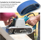 3 x 18 Zirconia Sanding Belts,36 Grit 3x18 Inch Sanding Belt, 3x18 Belt Sander Sanding Belts for Metal Polishing, Woodworking,6 Pack(3x18in,36 Grit)