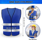 Safety Vests,High Visibility Construction Vest with 2 Reflective Strips,Working Vest for Outdoor at Night One Size