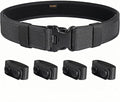 Duty Belt w/ 4 Keepers 2" Nylon Stiff Utility Belt Police Law Enforcement Security Work Patrol Gear Carrier L