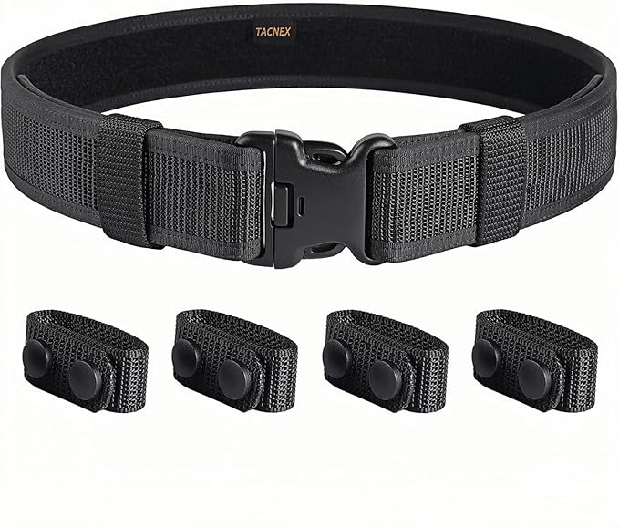Duty Belt w/ 4 Keepers 2" Nylon Stiff Utility Belt Police Law Enforcement Security Work Patrol Gear Carrier M