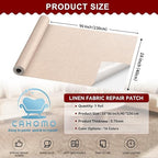 Linen Repair Tape 16x90 inch, Self Adhesive Fabric Patches, Linen Patch Tape Kit, Fabric Repair Tape for Couch Sofas, Headboards, Chairs, Pillows, Curtains, Couches - Blue