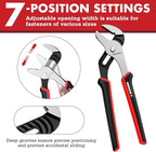 ARROW 10-Inch Groove Joint Pliers, Adjustable Water Pump Pliers with TPR Handle, High Carbon Steel Tongue and Groove Plier for Plumbing, Automotive and Household Repairs
