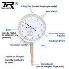 TR TOOLROCK Professional 0-10mm Dial Indicator Gauge with Magnetic Base & Point Precision Inspection Set Tester Gage Gauge 0.01mm