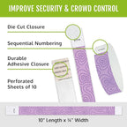 500 WristCo Purple Topographic Tyvek Wristbands for Events – Security Cuts & Tamper-Proof Design to Prevent Reuse – Premium-Grade Bracelets for Hospital & Medical ID, Party & VIP Identification
