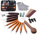 Wood Carving Tools Set,Detail and Hook Carving Knife Kit for Beginners,Trimming Knife for Spoon Bowl Cup Woodwork,Round handle design and 6pcs SK2 Carbon Steel Wood Carving Knives（10pcs）