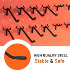 60PCS Black Pegboard Hooks, Pegboard Wall Hook Heavy Duty PegBoard Shelving Hook Fit 1/4" PegBoard Metal Hanging Pegboard Display Hook Holder Organizer for Wall Kitchen Store (6 Inch-60Pack)