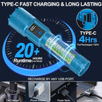 Rechargeable Flashlights High Lumens - Super Bright LED Tactical Flash Light, Powerful Waterproof Handheld USB C Flashlight for Camping,Emergencies,Home,5 Modes,Zoomable (2, Turquoise)