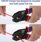 TUBTAP Crimping Tools for Electrical Connectors [AWG 20-10] - Wire Crimpers - Wire Crimping Tool - Ratcheting Wire Crimper for Heat Shrink Wire Connectors and Insulated Nylon Connectors, 0.5-6.0mm²
