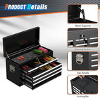 8-Drawer Rolling Tool Chest with Wheels, 2-in-1 Detachable Tool Box with Drawers and Large Cabinet, Rolling Tool Chest Storage Cabinet with Lockable for Warehouse, Garage, Workshop (Black)