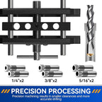 Self Centering Doweling Jig Kit,Adjustable Width Dowel Jig for Straight Holes,Adjustable Drilling Guide Wood Working Tools with 6 Drill Guide Bushings, Wood Doweling Jig for Woodworking（Black)