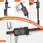 HARDELL Digital Caliper, 0-8 Inch Caliper Measuring Tool with Large LCD Screen, Auto-Off, Inch/Fractions/MM Conversion, Electronic Stainless Steel Micrometer for DIY/Household/3D Printing