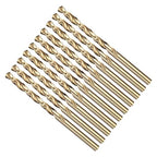 Drill Bit, 3/16" Cutting Diameter (4.763mm), 4241 HSS Black and Gold 118° Cutting Angle Versatile Jobber Bits - (Applications: for Drilling Plastic Wood Soft Thin Metal), 10-Pieces