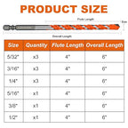 12-PCS Concrete Drill Bit Set, 5/32"-1/2" Inch Carbide Hex Shank Masonry Drill Bits Set for Glass/Brick/Plastic/Cement/Tile