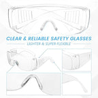 WFEANG Clear Safety Glasses bulk, Lightweight Protective Eyewear For Men Women, Over Goggles Impact Scratch Resistant