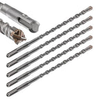 5pcs 5/16" X 8"-6" Cross-Type Double Thread Carbide Drill Bits for Concrete, Brick, Stone, Hammer Drill Bits