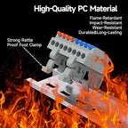 3Pcs Lever Wire Connectors, 2 in 8 Out, Push-in, 4-2.5 mm² Quick Wiring DIN Terminal Blocks, 30Pcs Wire Ferrules Terminals & 5.51 Inch DIN Rail Included