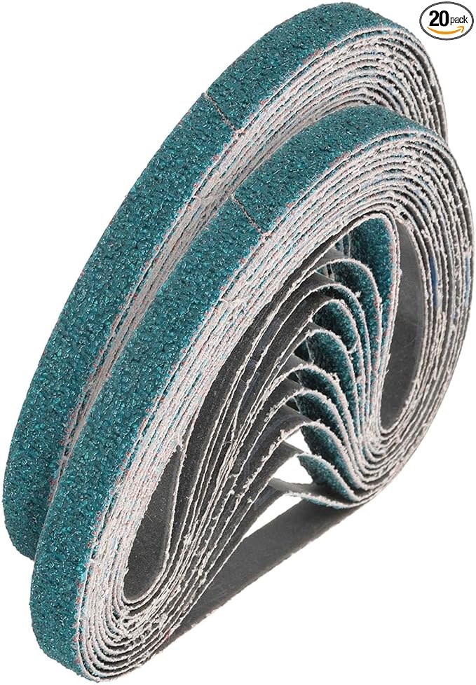 HARFINGTON 1/2 x 24 Inch Sanding Belts, 20 Pcs 40 Grit Zirconia Abrasive Belt Sander File Belt for Woodworking, Metal Polishing, Knife Sharpener