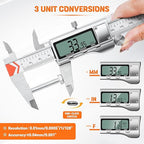 Digital Caliper 12 Inch/300mm, HARDELL Calipers Easy Switch Inch/MM/Fraction, Stainless Steel Digital Caliper Measuring Tool with Auto-Off Large LCD Screen for DIY/3D Printing/Jewelers/Woodworkers