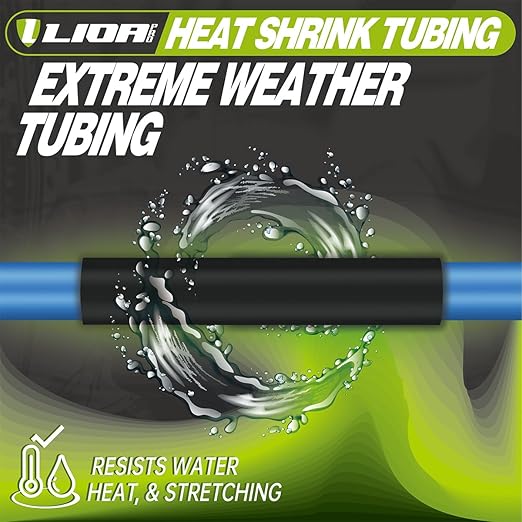 Heat Shrink Tubing 50 Feet Roll, 3:1 Ratio Adhesive Lined Marine Grade Shrink Wrap Tubing,Industrial Heat Shrink Tube Electrical (1, Black, 50ft-Dia-1/8")