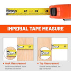 ValueMax Tape Measure 16FT with Fractions 1/8, 3 Pack Retractable Easy Read Measuring Tape, Imperial Pocket Measurement Tape with Metal Belt Clip for Construction, Contractor, Carpenter, Woodworking