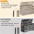 39.4" Storage Chest, Wooden Storage Bench, Large Storage Trunk with 2 Safety Hinges, Entryway Shoes Bench for Living Room, Bedroom, Grey