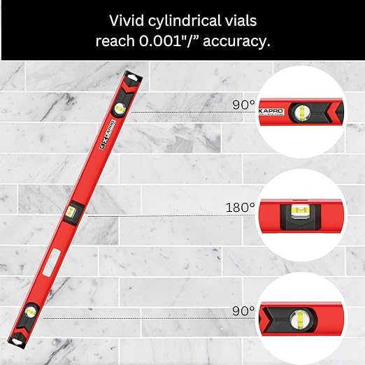 Kapro - 150-80 Semi-Professional I-Beam with Plumb Site Level - Features Horizontal Vial and Dual-View Plumb Site - Aluminum - 48 Inch