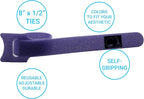 CableLock Cable Ties - 50 Pack - 8 Inch Reusable Cord Organizers - Clean Cable Management for Gaming and Home Office (Lavender)