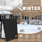 Backflow Preventer Insulation Cover - 2 Way Opening Pipe Insulation Cover for Irrigation Valve, Sprinkler Cover for Outside - Winter Freeze Protection Backflow Cover - 24" W x 24" H, Black