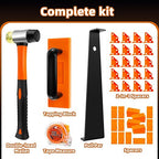 Laminate Wood Flooring Installation Kit, 6 in 1 Vinyl Flooring Tools with Double-Faced Mallet, Tapping Block with Handle, 2 in 1 Flooring Spacers, Heavy Duty Pull Bar, 40 Spacers, Tape Measure