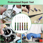 Screwdriver SET OF 6 - Magnetic Flathead and Phillips With NON-SKID Handle in Different SIZES / COLORS - Professional Repair Tool Kit For Electronics/ iPhone/ PC/ Jewelry/ Watch/ Eyeglass